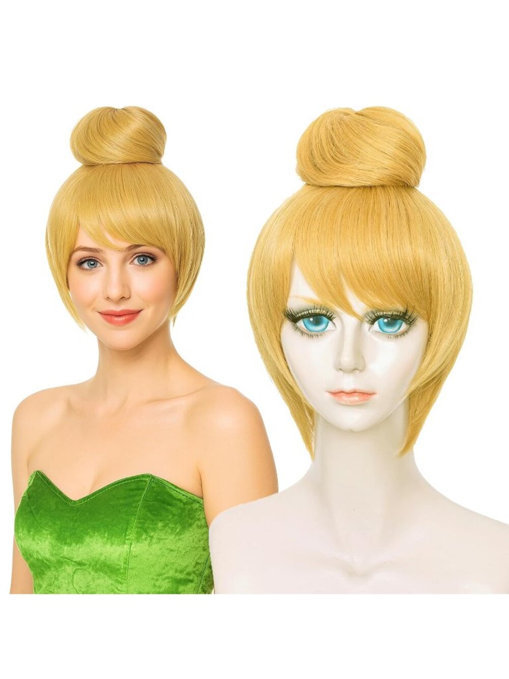 Women's Yellow Heat Resistant Synthetic Fiber Long Straight Ombre Wigs